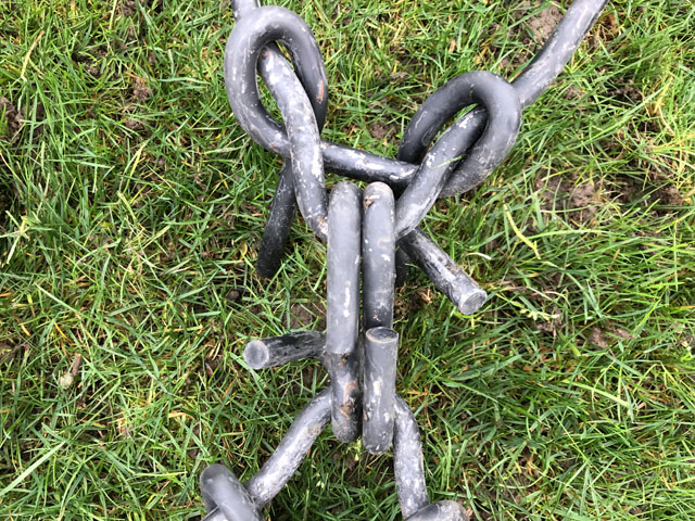 Linking chain harrow mats double hook method